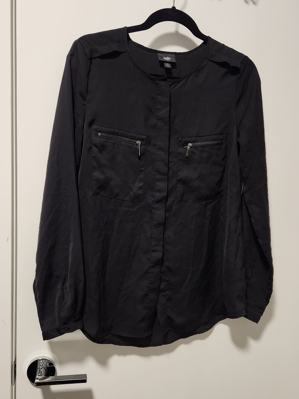 Mossimo Zipper Pocket Button Down Blouse
